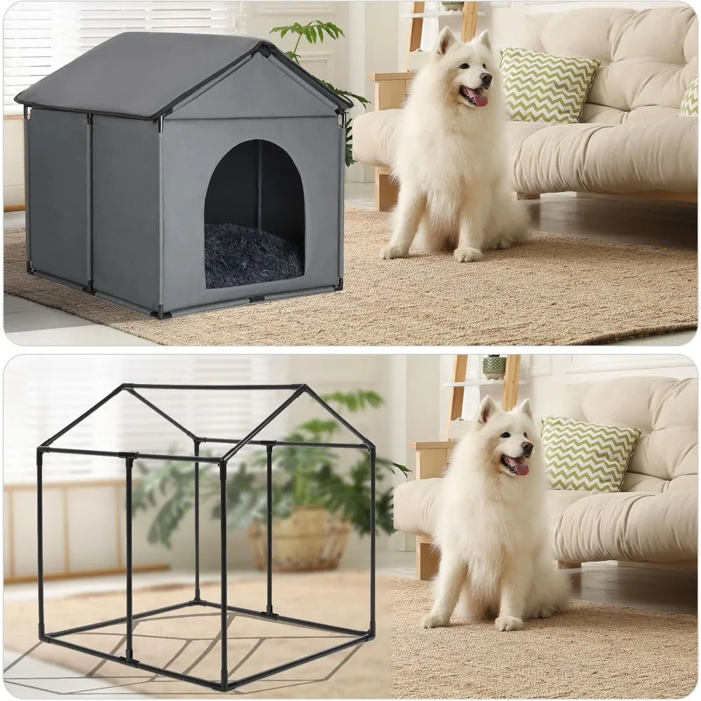 Large Dog House Soft Indoor with Internal Size 30x28x23in for Labrador Husky Samoyed Golden Retriever German Shepherd, Large Pet
