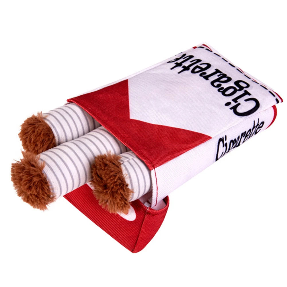 Creative Cigarette Interactive Giggles Dog Toys Funny Plush Chewing Toy with Squeaking Sound Dog Toy Cigaret Box Good Pet Gifts