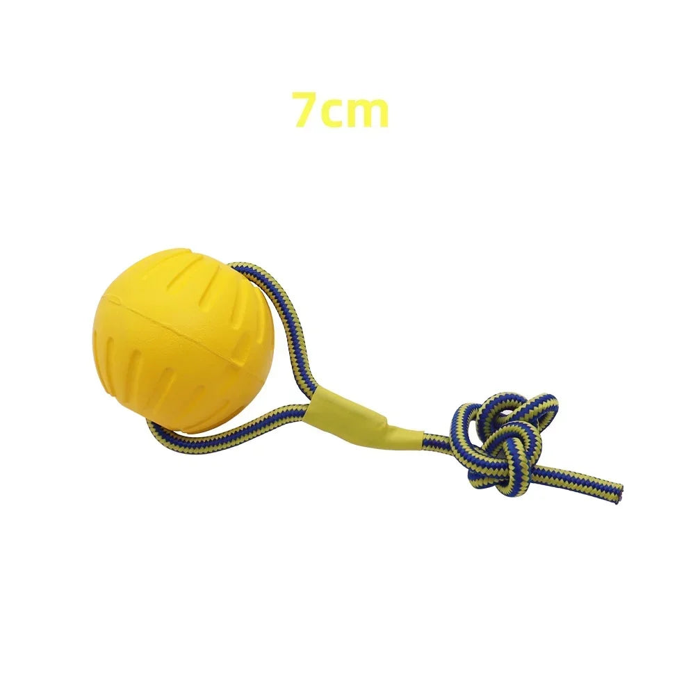 Indestructible Pet Bite Resistant Ball Ring Reinforced Training Toy with Rope Knot Super Durable Chewproof Interactive Play Item