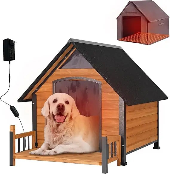 Outdoor Dog House, Waterproof Puppy Shelter Indoor Doghouse with Elevated Floor, Anti-Bite Design Dog Home for Small Medium Dogs