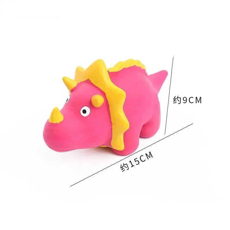 Squeaky Dinosaur Dog Toys Latex Interactive Squeak Funny Cute Dog Toy Multiple Fun Play For Release Excess Energy And Reduce