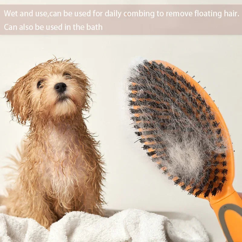 Pet Brush 2 In 1 Massage Comb Dog for Shedding and Grooming Fit for All Long or Short Hair Pets Dog Supplies