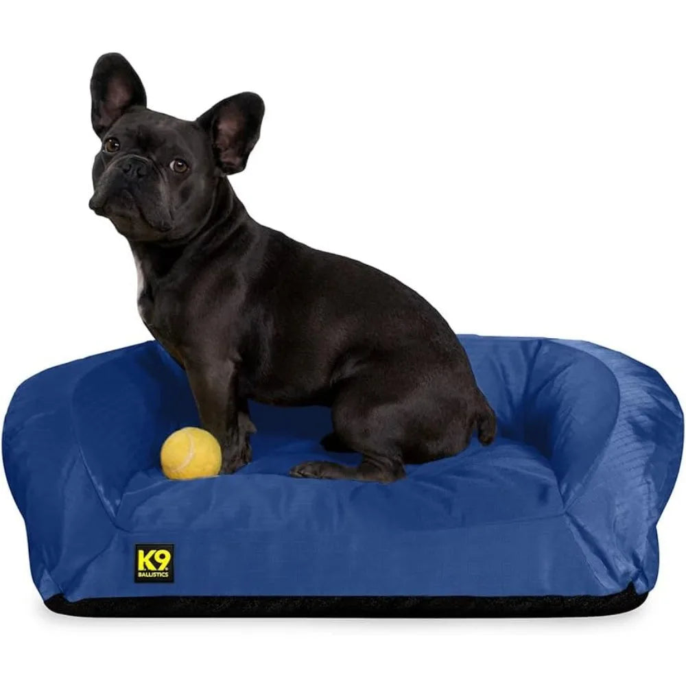 Tough Bolster Nesting Pillow Sofa Dog Bed with Removable Washable Cover - Durable, Water Resistant with Nonskid Bottom - Small,