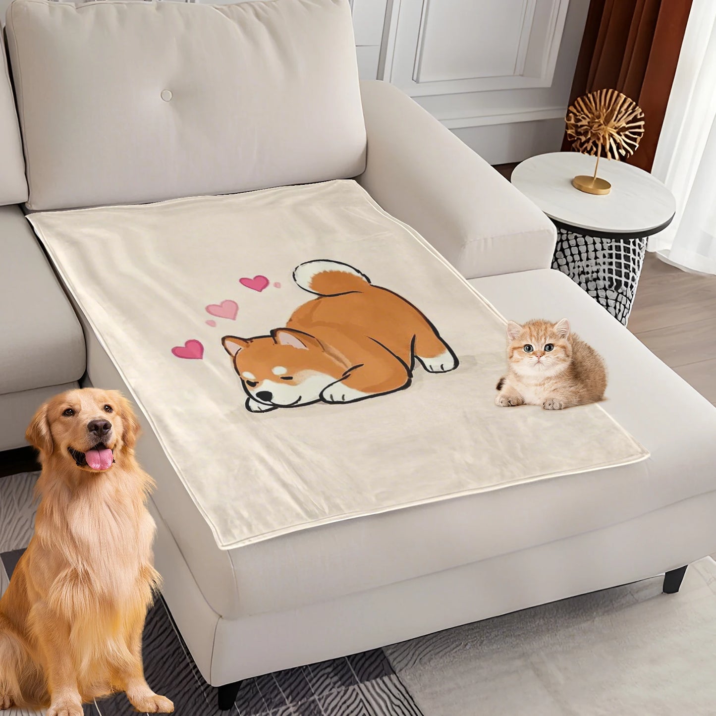 Dog Bed Mat Blanket Soft Fluffy Pet Blanket Dog Pattern Pet Travel Mat Warm Comfortable Blanket for Cat Dogs Supplies
