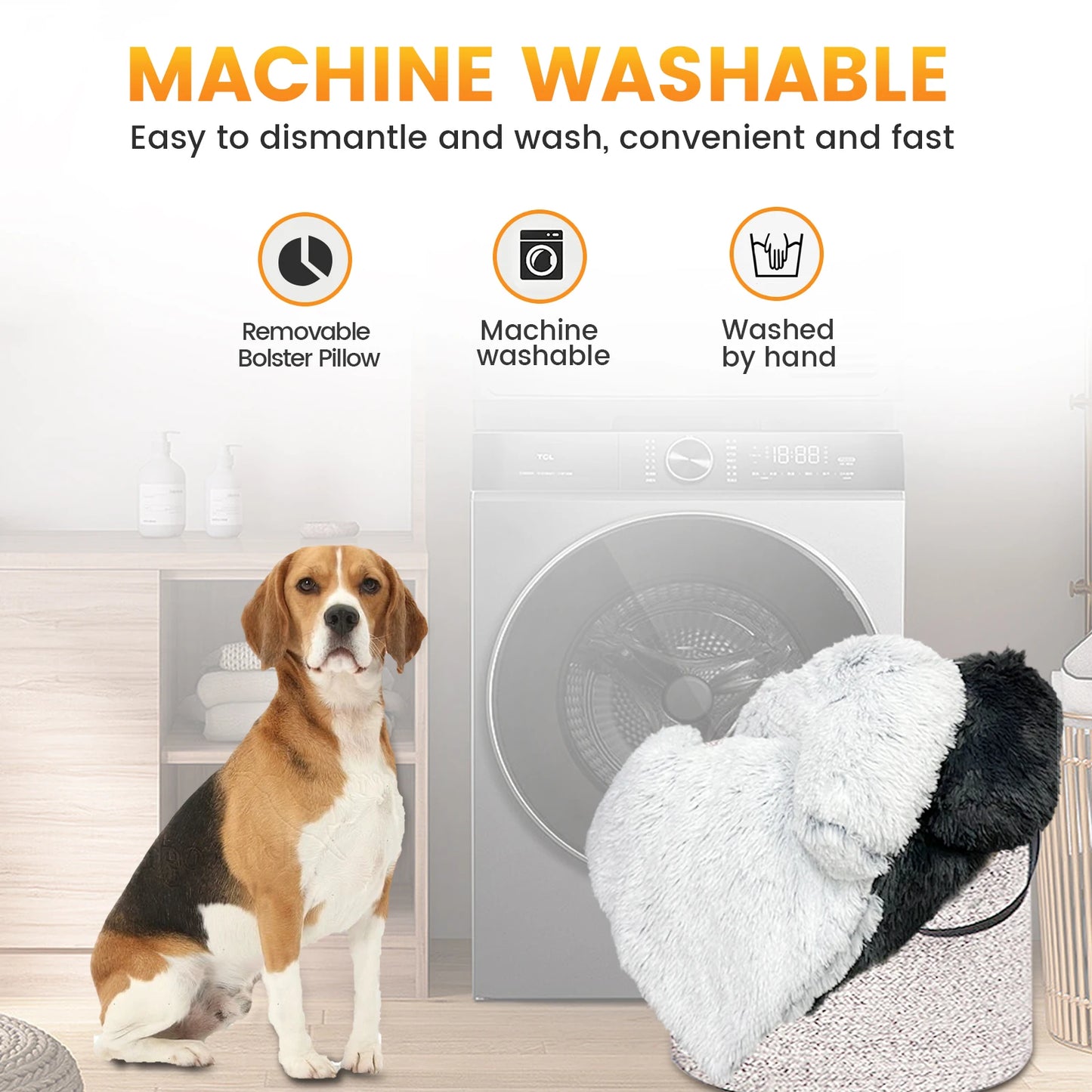 Cushion Pet Product Long Plush Dog Bed Warm Plush Cat House Big Size Square Soft Dog Beds For Large Dogs Puppy Bed House Nest 