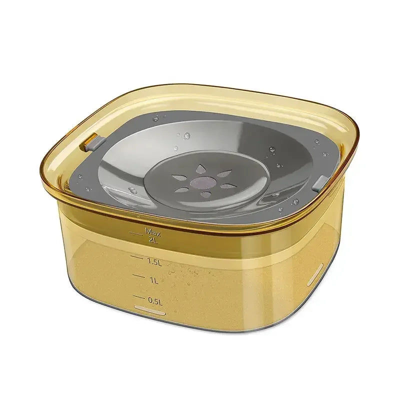 2L Anti Bowl Splash Dripless Dispenser Drinking Bowl Water Water No Mess Slow Proof Dog Cat Refill, Reduce Pet Spill