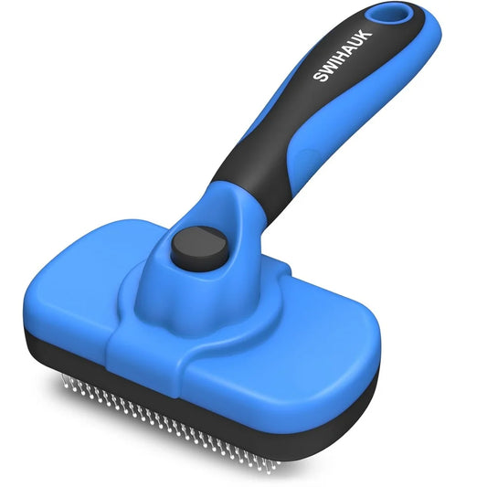 Self Cleaning Slicker Brush Deshedding Tool Dogs and Cats Pet Grooming Supplies Easy Clean High Quality Ergonomic Handle
