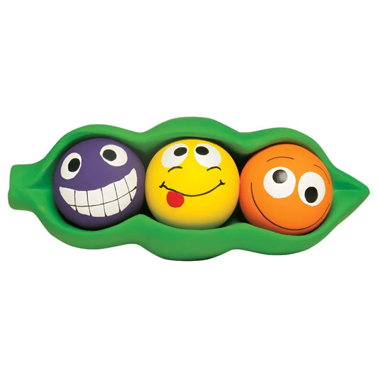 Three Peas in a Pod Latex Dog Toy with Squeaker Balls Inside Soft Interactive Chew Toy All Dog Sizes