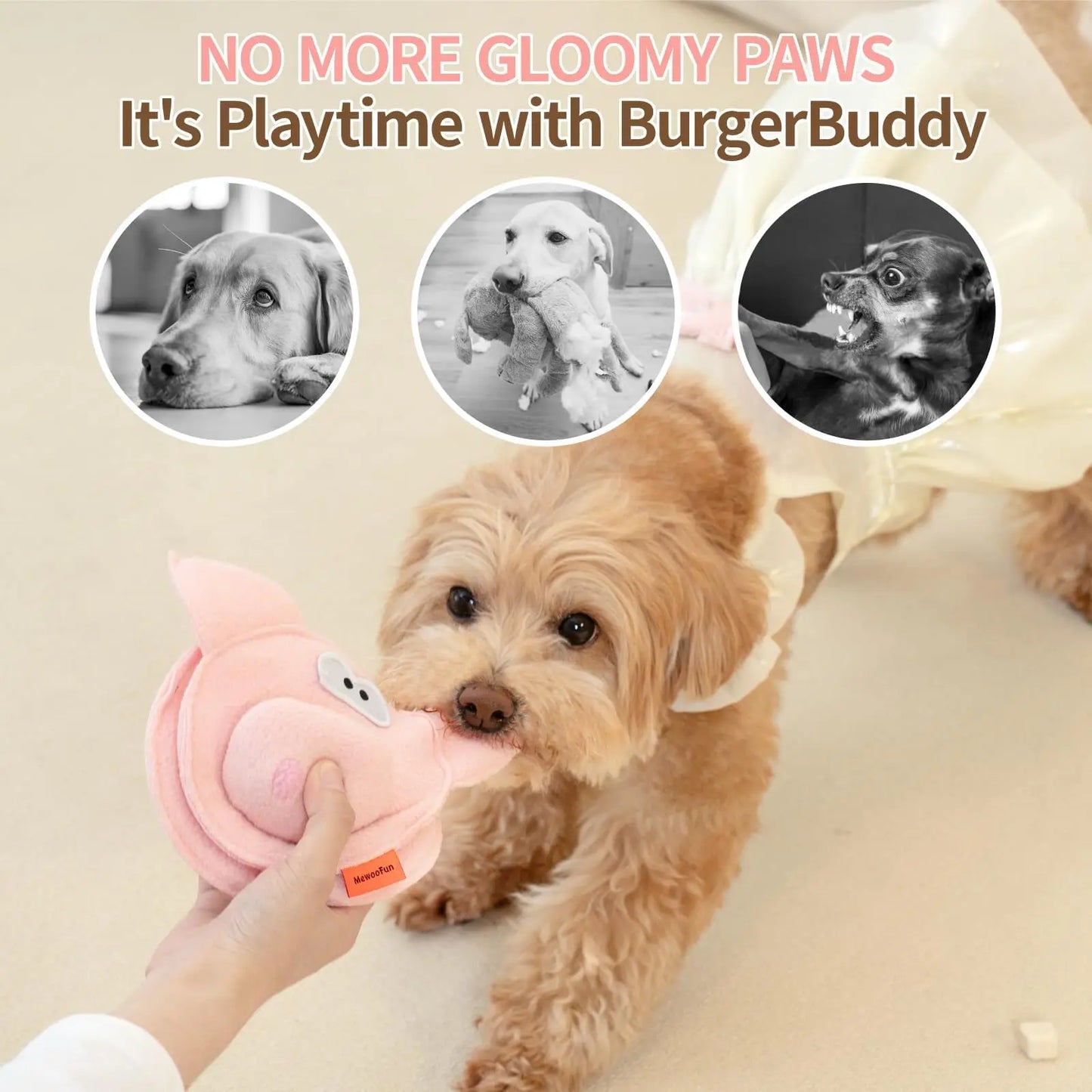 MEWOOFUN Dog Toy Snuffle Toy Ball for Smart Dogs Interactive Mentally Stimulating Boredom busting Toys for Dogs
