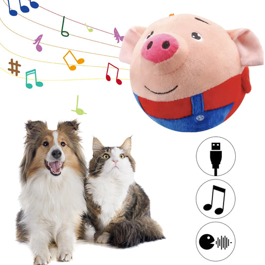 USB Rechargeable Electronic Pet Dog Toy Ball Dog Toy Pet Bouncing Jump Ball Dog Plush Bouncing Jump Ball for Pet Dogs for Gift