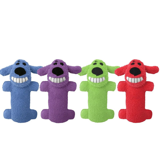 Loofa Plush Dog Toy Squeaky Assorted Colors 6 Inch Ideal Fetching Tugging Snuggling Soft Material Fun Small Medium Dogs