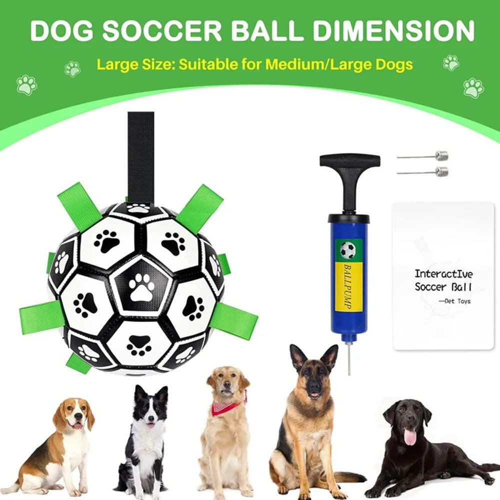 1 Durable Soccer Pet Toy With Straps Dogs To Chew Onused Training, Playing, Teeth Cleaning, Interactive Retrievalsuitable For