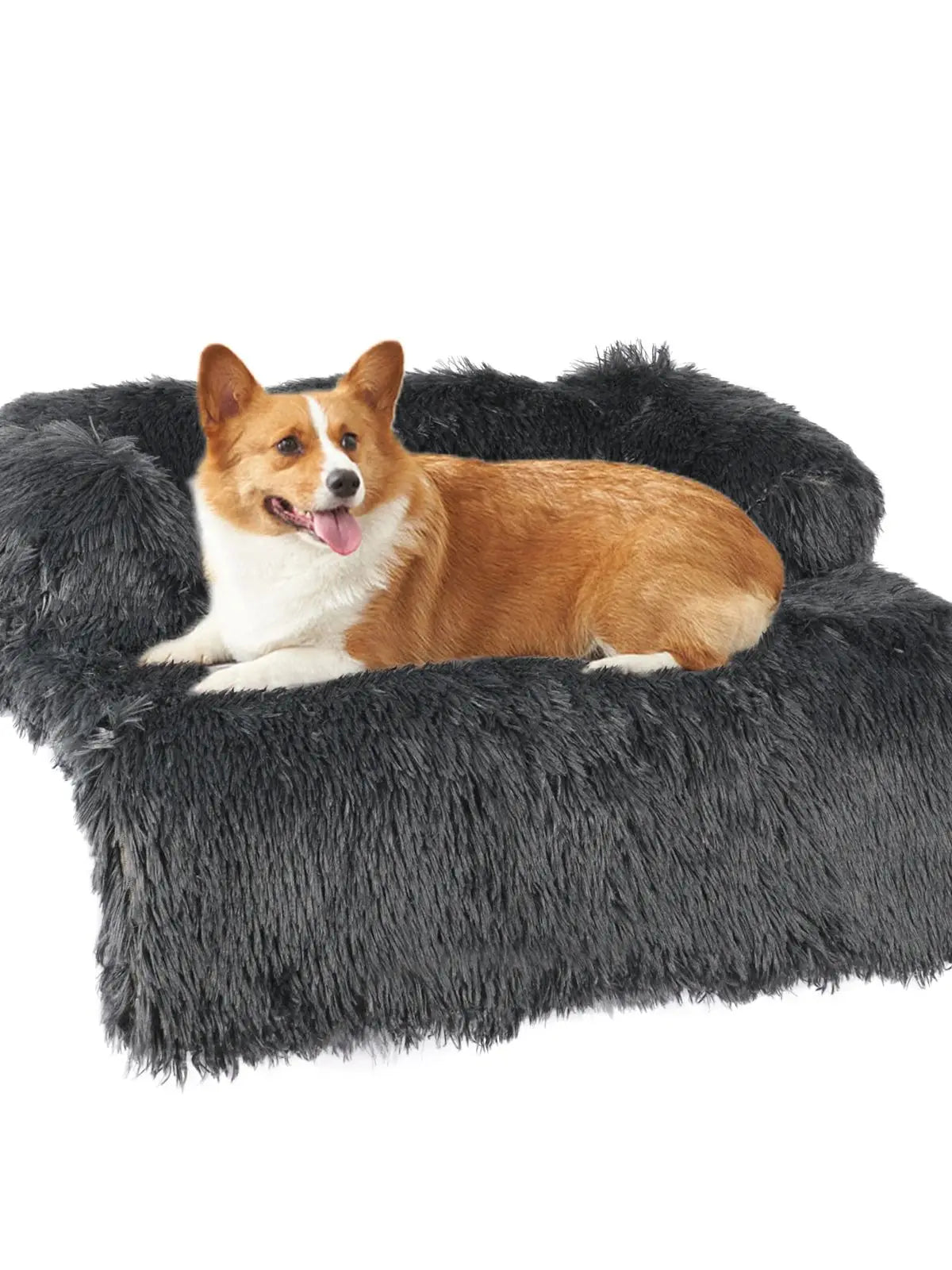 Cushion Pet Product Long Plush Dog Bed Warm Plush Cat House Big Size Square Soft Dog Beds For Large Dogs Puppy Bed House Nest  ﻿