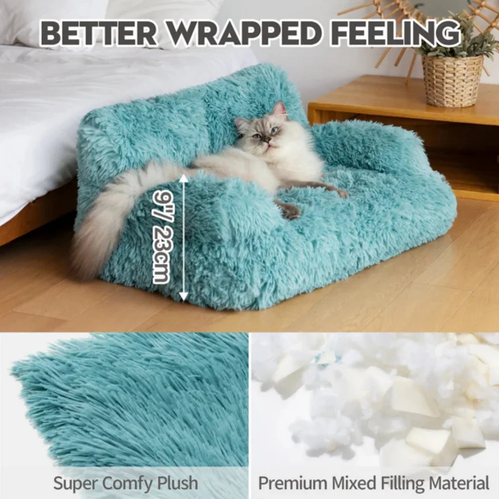 Mewoofun Dog Couch Small Dog Bed with Removable Washable Cute Cat Couch for PetsCat Beds for Indoor Cats with Anti-Slip Bottom