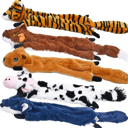 Dog Squeaky Toys 5 Pack Pet Crinkle Toy No Stuffing Animals Plush Dog Chew for Large and Medium De Teething for Boredom