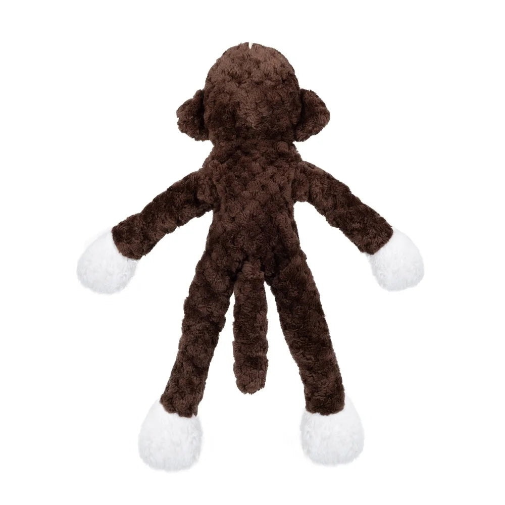 Tough Buddy Monkey Dog Toy Rope Chew Squeaky Fetch Tugging Durable Chew Level 3 Engaging Playtime Dogs