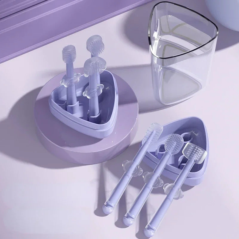 3pcs/set Care Purple Supplies Cat Cleaning Pet Bad Up Cat Tartar Mouth Gel Brush Pet Silica Clear Toothbrush Breath Dog Teeth