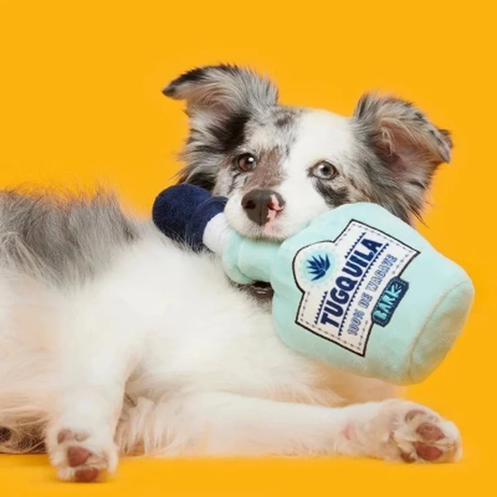 Tug-O-Worm Tugquila Dog Toy Squeaky Crinkle Stretch Bungee Interactive Pet Toy Cuddle Fetch and Tugging Fun