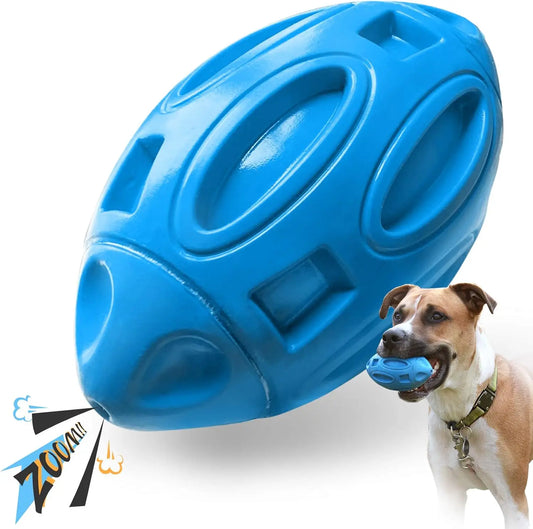 Indestructible Rubber Squeaky Chew Ball for Aggressive Medium/Large Dog Chewers, Durable Pet Toy