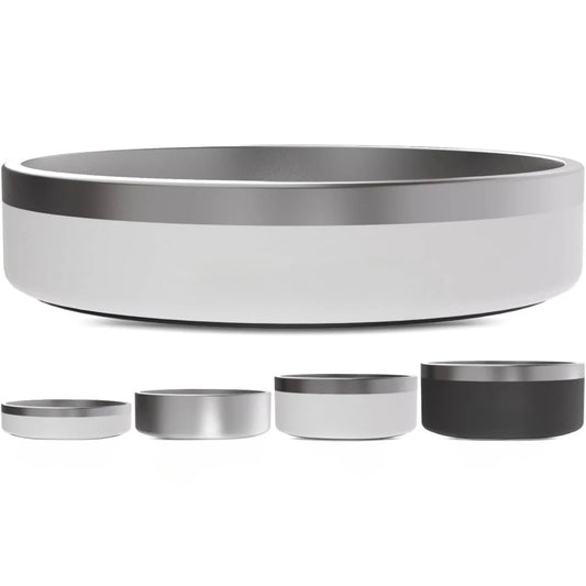 Rust-proof metal and non-slip dog bowl Large, leak-proof heavy duty 3-layer insulated dog bowl - dog