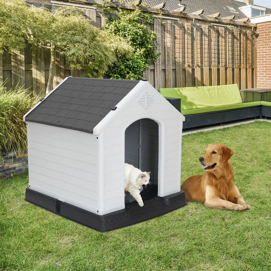 Dog House for Small to Medium Sized Outdoor Water Resistant with Air Vents Grey