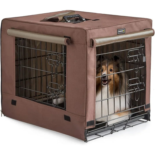 Dog Crates Kit for Small Size Dogs Indoor with Dog Crate Cover, Double Door Dog Kennels & Houses for Puppy and Cats