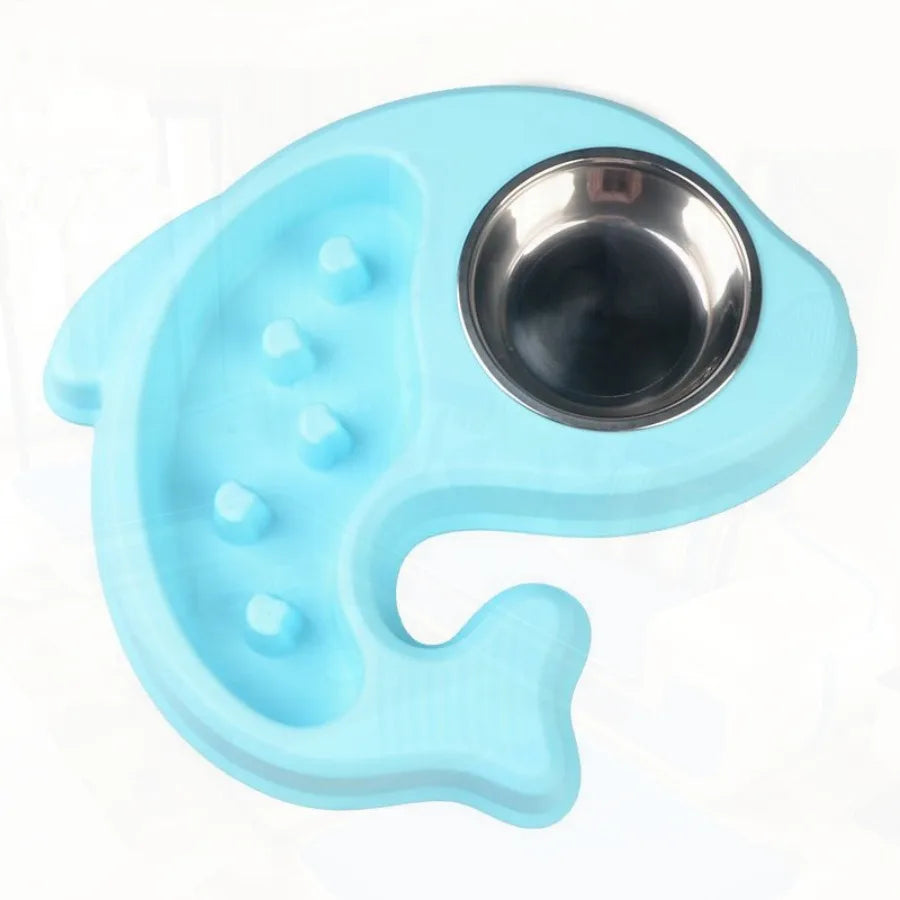 Fish Shape Pet Feeders Supplies Cat and Dog Bowls Stainless Steel Water and Food Bowl Treated Steel Drinking Water Hostile Bowl