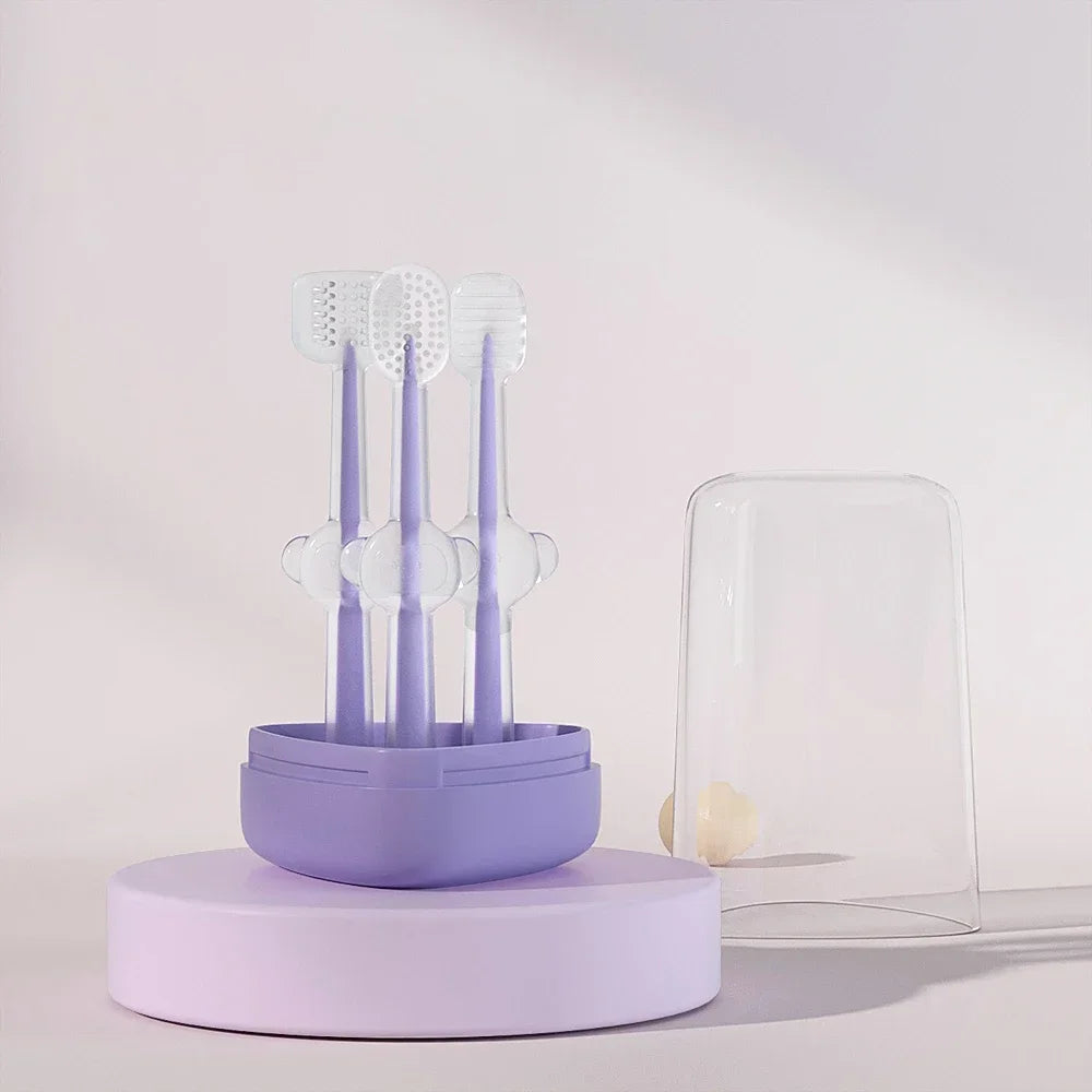 3pcs/set Care Purple Supplies Cat Cleaning Pet Bad Up Cat Tartar Mouth Gel Brush Pet Silica Clear Toothbrush Breath Dog Teeth
