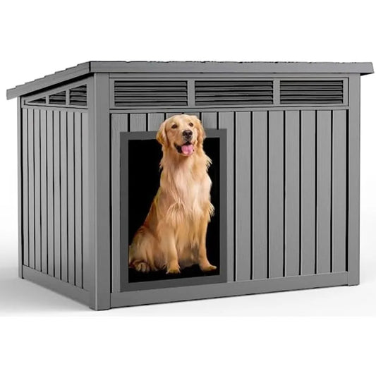 Indoor-outdoor Dog House with Weatherproof Roof and Removable Floor, Spacious Interior, 42.87 * 32.95 * 31.61 Inches