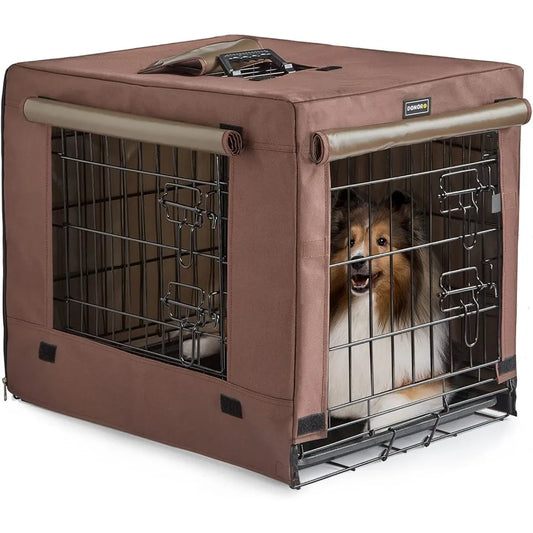 Dog Crates Kit for Small Size Dogs Indoor with Dog Crate Cover, Double Door Dog Kennels & Houses for Puppy and Cats