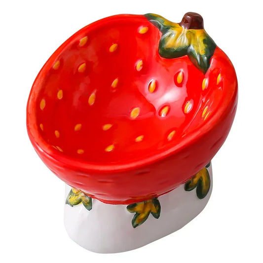 Food Bowl Foot  Protection Fruit Food Ceramic Cat Cat Cat Hand-painted Mouth Series Neck Oblique Bowl Pet Bowl High