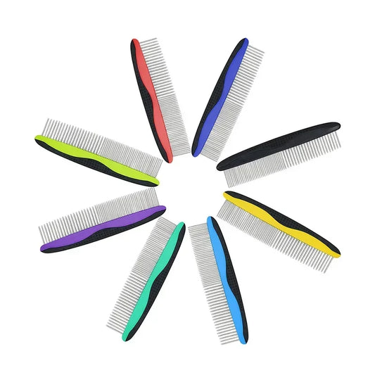 New Pet Comb Stainless Steel  Dense Double Teeth Open Knot Comb Cat and Dog Hair Removal  Beauty Comb Pet Supplies