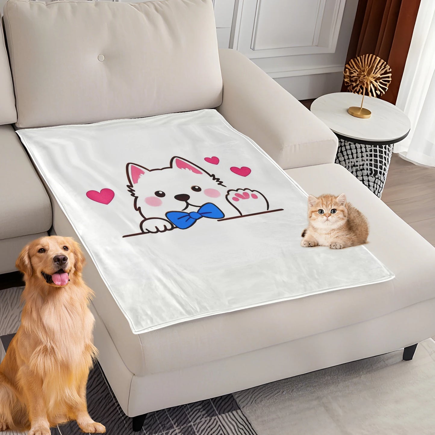 Dog Bed Mat Blanket Soft Fluffy Pet Blanket Dog Pattern Pet Travel Mat Warm Comfortable Blanket for Cat Dogs Supplies