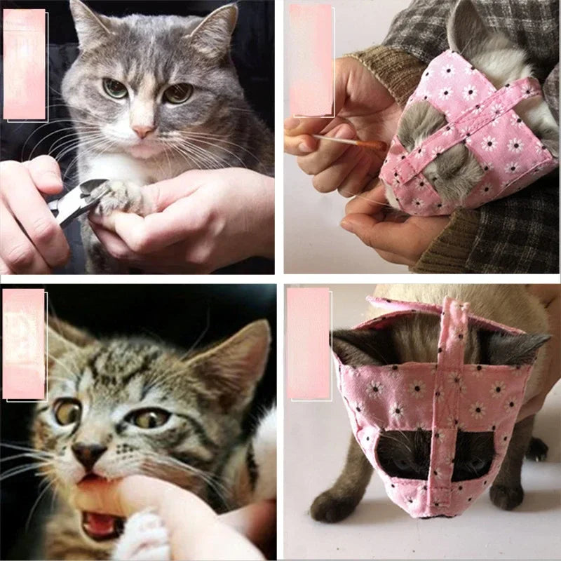 Bathing Pet Multifunction Bathing Cat Mask Bite Muzzle Anti Kitten Grooming Supplies Adjustable Breathable Muzzles Cat Mask Mask