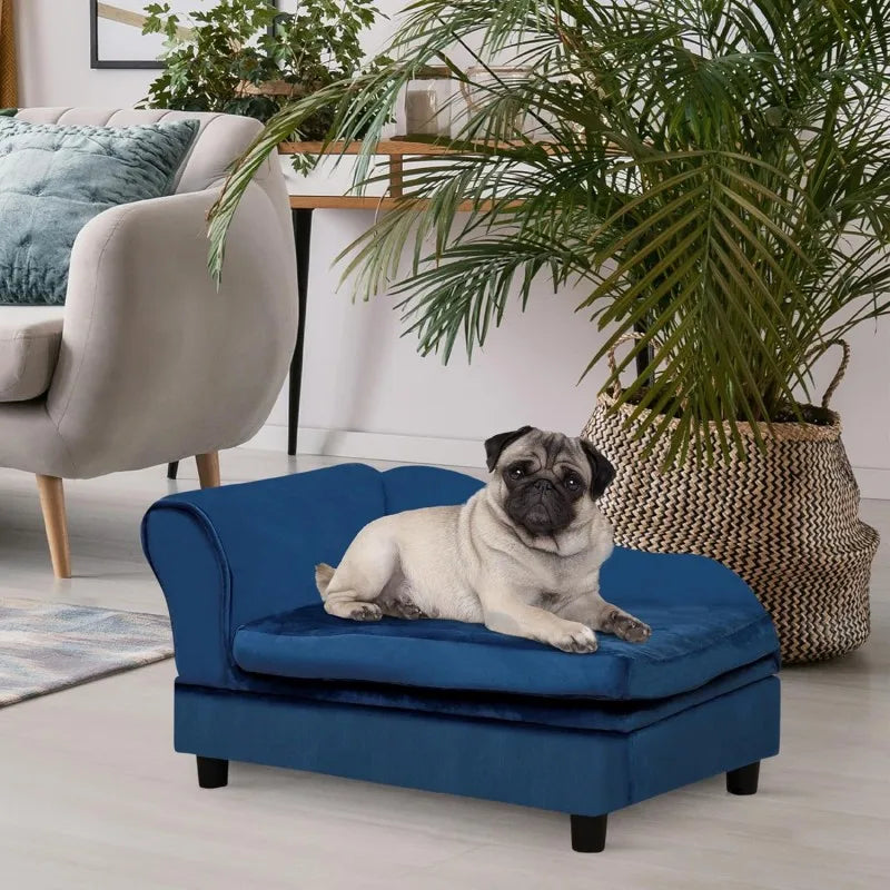 Dog Couch with Hidden Storage, Small Dog Sofa Bed with 2" Soft Foam, Modern Pet Furniture for Puppies & Little Breeds