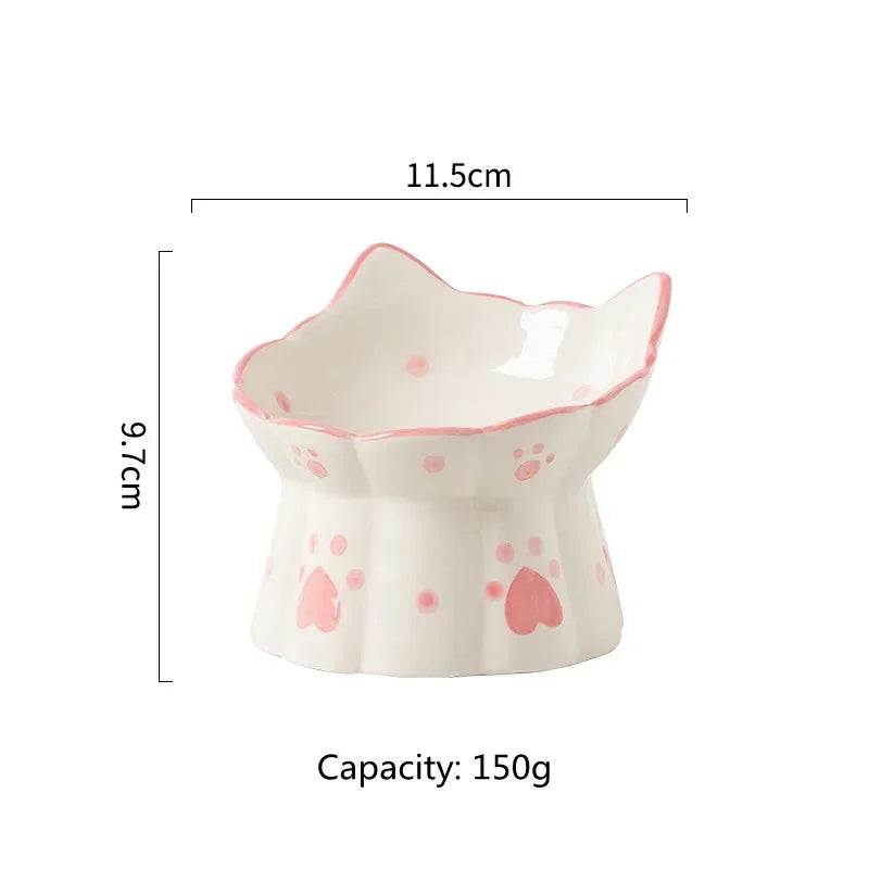 Bowl Set Pet Dogs Small Cat Feeders Feeding Drinking Snack Food Water Cats Eating Ceramic Elevated Puppy Accessories Bowls
