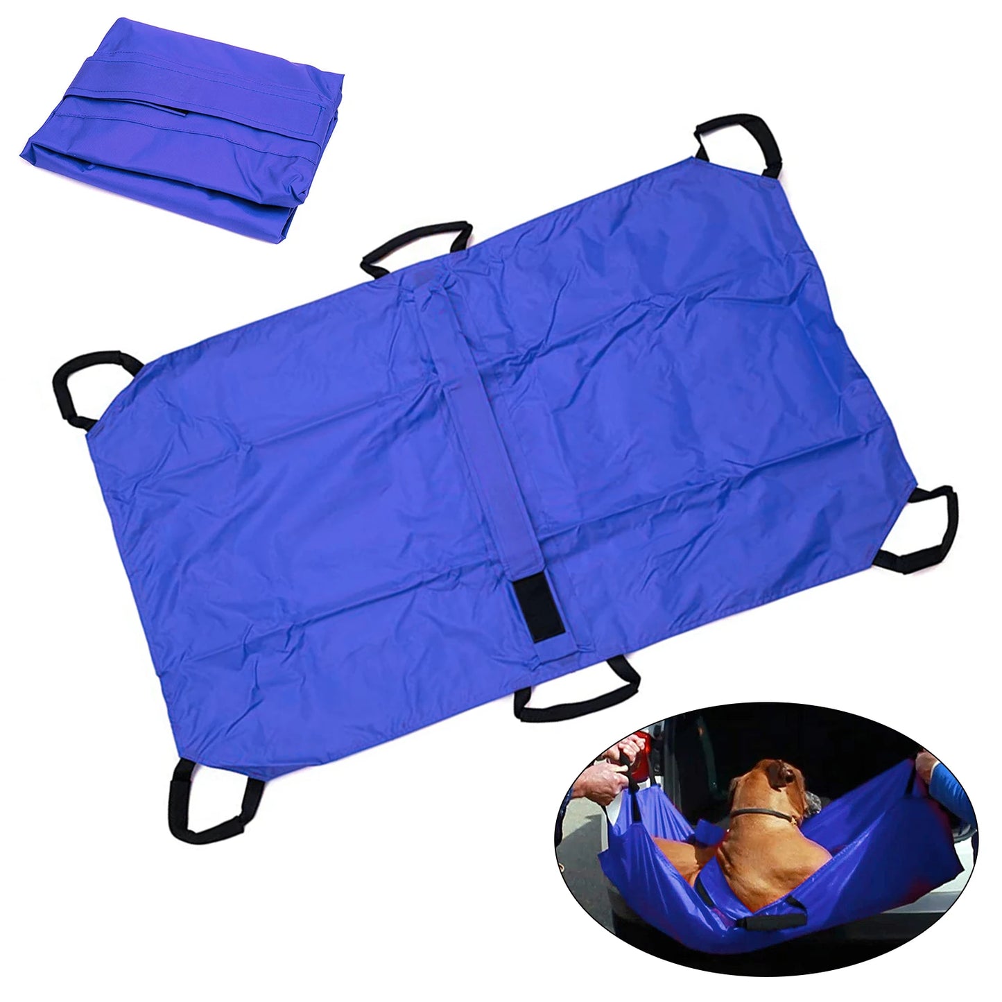 Durable Dog Stretcher – Supports Up to 132 lbs, Six Handles for Safe Pet Lifting