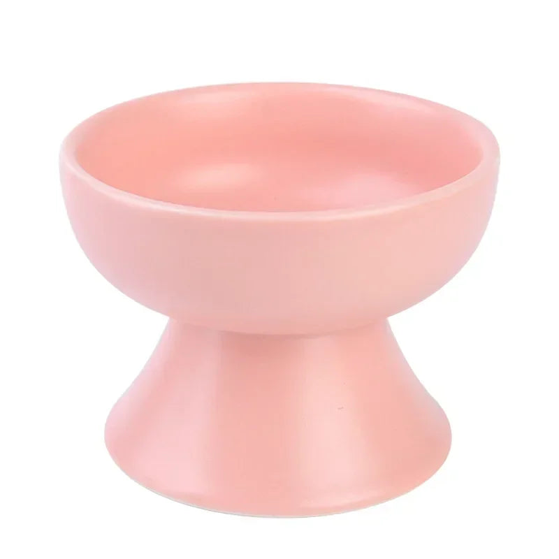 Cat Bowl Anti Vomiting, Elevated Cat Food Bowls, Ceramic Pet Food Bowl for Flat Faced Cats, Small Dogs, Protect Pet's Spine