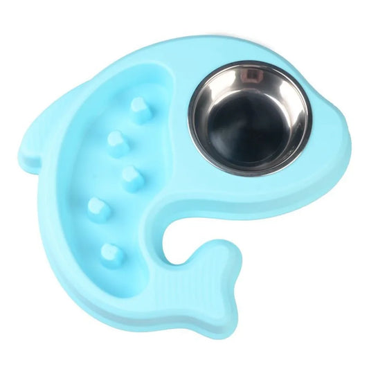 Fish Shape Pet Feeders Supplies Cat and Dog Bowls Stainless Steel Water and Food Bowl Treated Steel Drinking Water Hostile Bowl